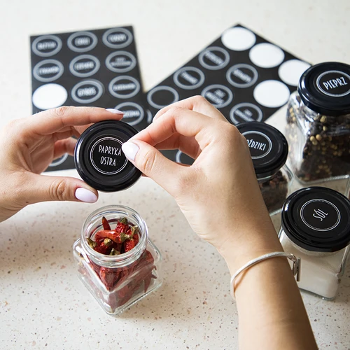 Sada 12 x sklenice 150ml + 30 etiket na označení koření - 12