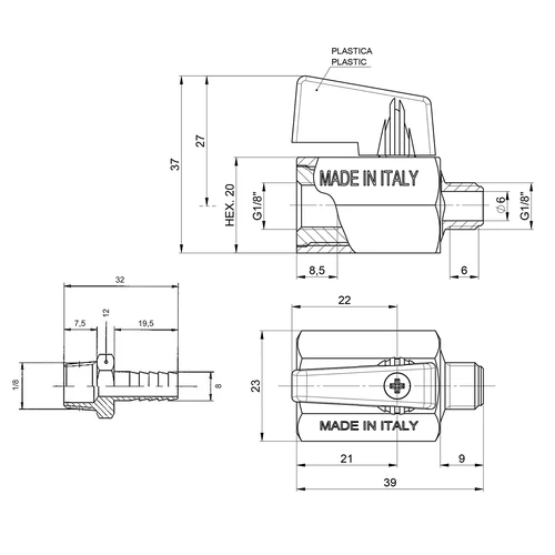 Sada kulový ventil + nátrubek - 4