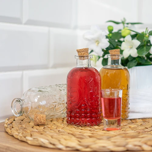 Sada lahviček s korky, 240 ml - 4 ks - 8