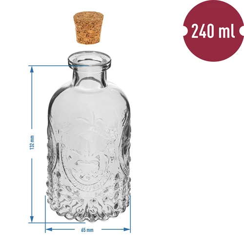Sada lahviček s korky, 240 ml - 4 ks - 5