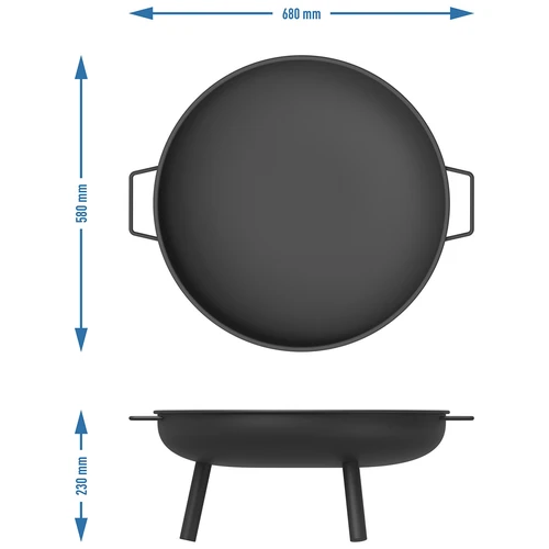 Sada ohniště fi 58 cm a pohrabáč-držák na kotlík nebo poklici litinového hrnce - 8
