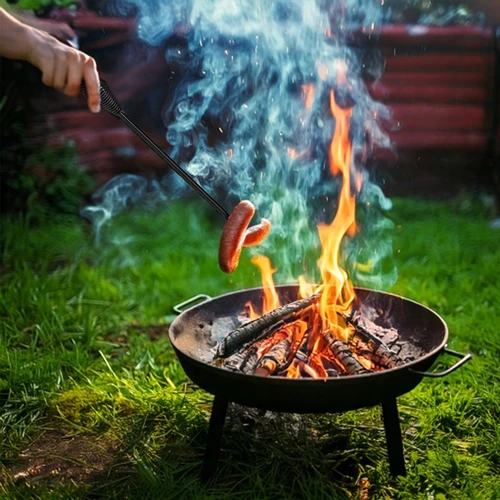 Sada ohniště fi 58 cm a pohrabáč-držák na kotlík nebo poklici litinového hrnce - 10