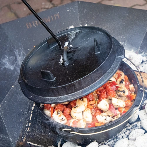 Sada ohniště fi 58 cm a pohrabáč-držák na kotlík nebo poklici litinového hrnce - 11