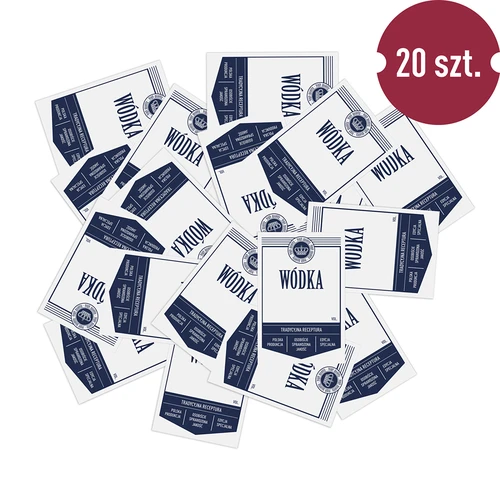 Samolepicí etikety 60x90 mm na lahve, vodku, bílé, 20 ks - 3