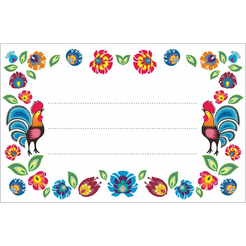 Samolepicí etikety vzor folk 85/55 mm - 20 ks