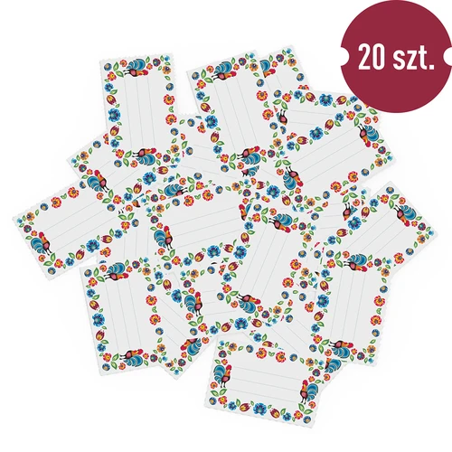 Samolepicí etikety vzor folk 85/55 mm - 20 ks - 3