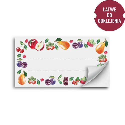 Samolepicí etikety vzor ovoce 85/45 mm - 20 ks. - 2