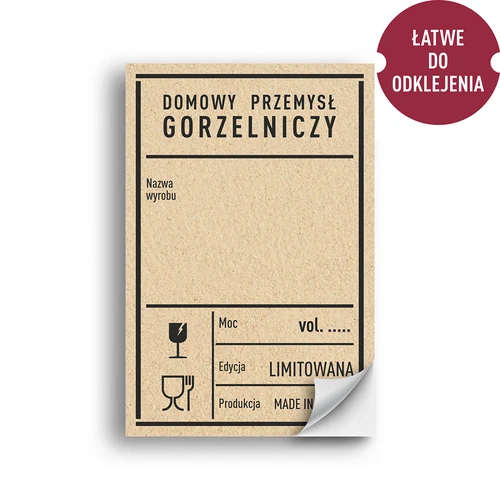 Samolepicí štítky 60x90 mm na lahve, vodku, PRL, 20 ks - 2