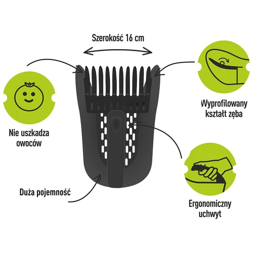 Sběrač drobného ovoce z plastu, černý - 7