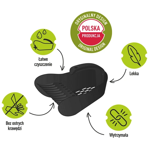 Sběrač drobného ovoce z plastu, černý - 8