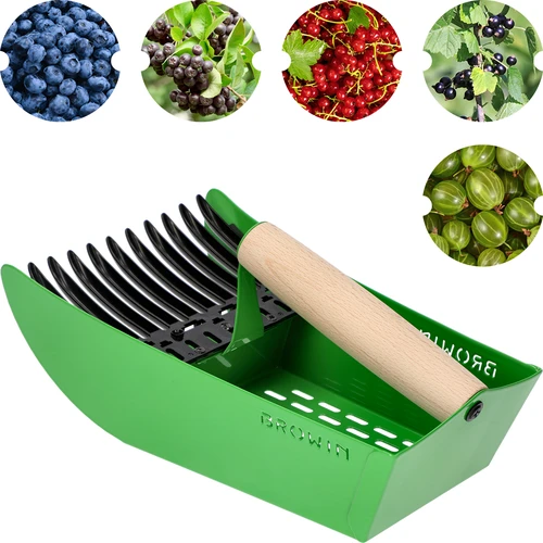 Sběrač na drobné ovoce, kovový zelený - 2
