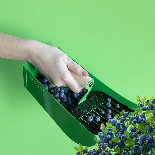 Sběrač na drobné ovoce, kovový zelený - 7