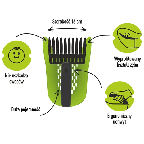 Sběrač na drobné ovoce, zelený, z plastu - 7