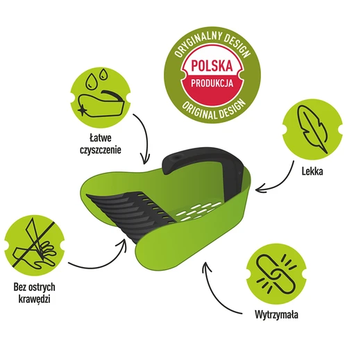 Sběrač na drobné ovoce, zelený, z plastu - 8