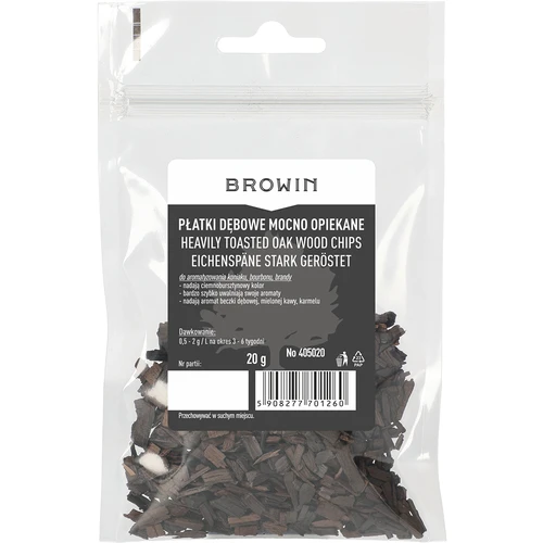 Silně opékané dubové vločky, 20g - 2