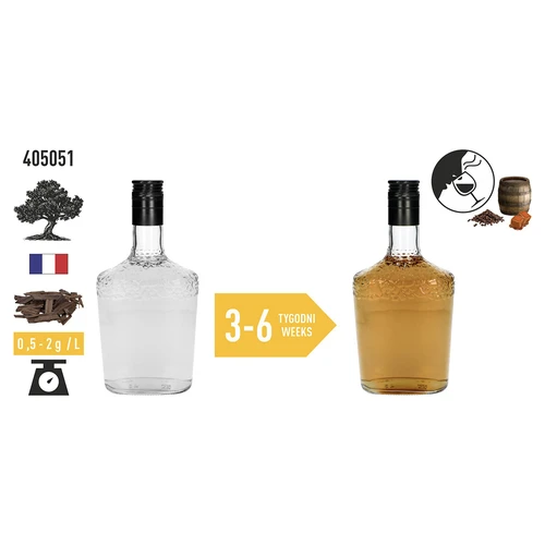 Silně opékané dubové vločky pro aromatizaci alkoholů (whisky, bourbon, brandy, koňak, pivo), 50 g - 6