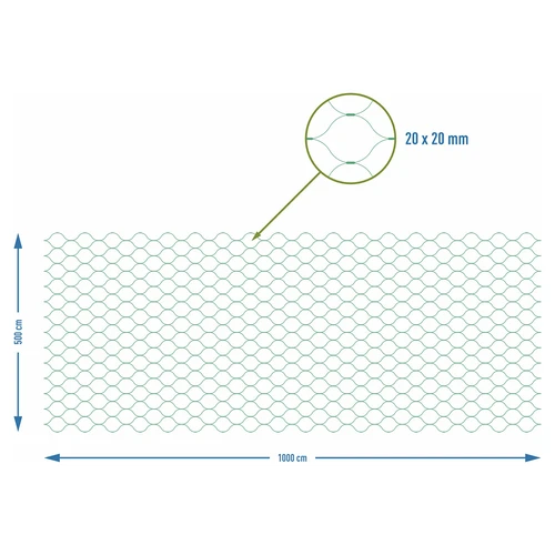 Síť pro ochranu před ptáky, zelená, 5 m x 10 m - 7
