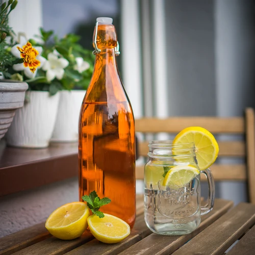 Skleněná láhev 1 L s hermetickým uzávěrem - v různých barvách - 3