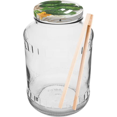 Sklenice 1,5 L, fi 82/6 s barevným víčkem + kleště