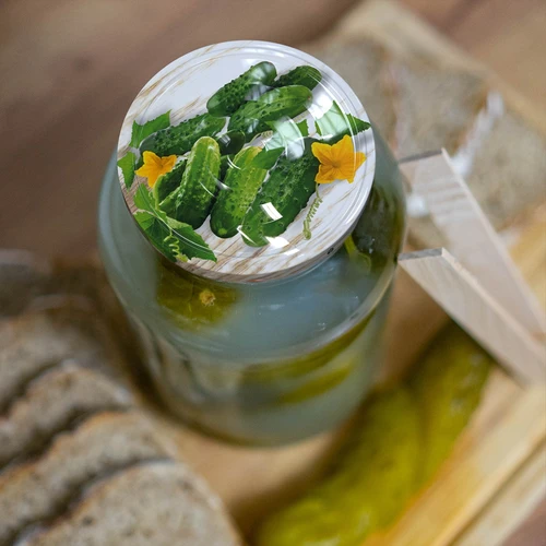 Sklenice 1,5 L, fi 82/6 s barevným víčkem + kleště - 5