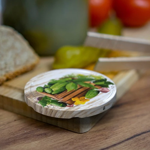 Sklenice 1,5 L, fi 82/6 s barevným víčkem + kleště - 4