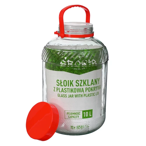 Sklenice 10 L s plastovým víkem - 5