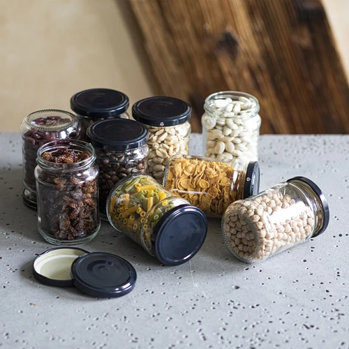 Sklenice 250 ml fi 66/4 černé víčko - 6 ks. - 6