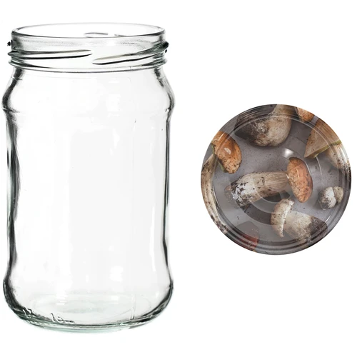 Sklenice 300 ml s barevným víčkem fi 66 - 6 ks. - 5