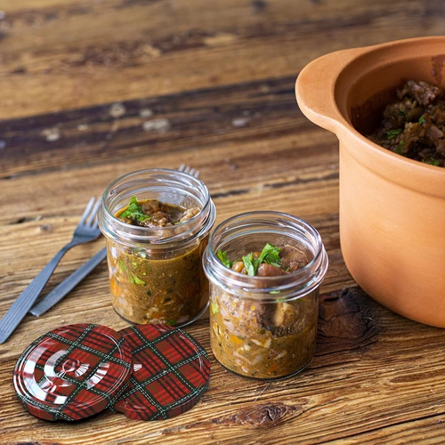 Sklenice 350 ml s barevným víčkem - 6 ks - 11