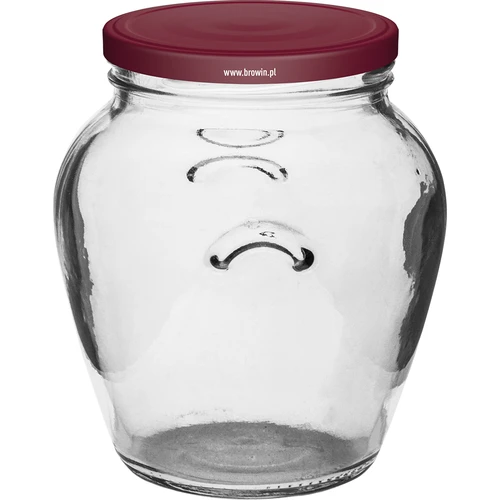 Sklenice Amfora 580 ml (fi 82) s bordovým víčkem 6 ks - 2