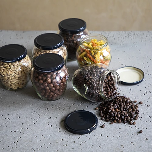 Sklenice Amfora 580 ml (fi 82) s černým víčkem 6 ks - 5