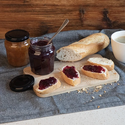 Sklenice Konfitura 230ml s černým víčkem fi63/4 - 6ks - 9