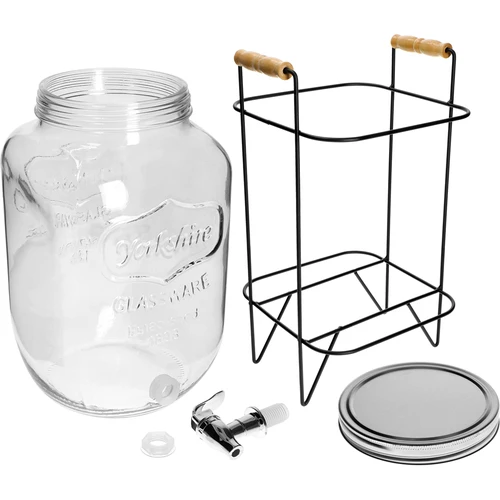 Sklenice Limonáda 8 L - s kohoutkem, na kovovém stojanu s držadly - 3