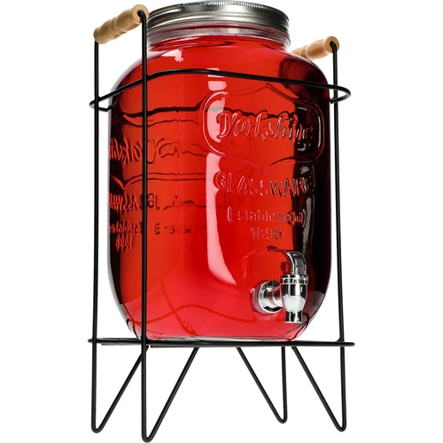Sklenice Limonáda 8 L - s kohoutkem, na kovovém stojanu s držadly - 4