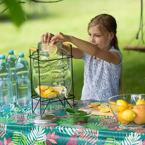 Sklenice Limonáda 8 L - s kohoutkem, na kovovém stojanu s držadly - 7