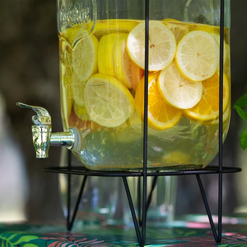 Sklenice Limonáda 8 L - s kohoutkem, na kovovém stojanu s držadly - 9