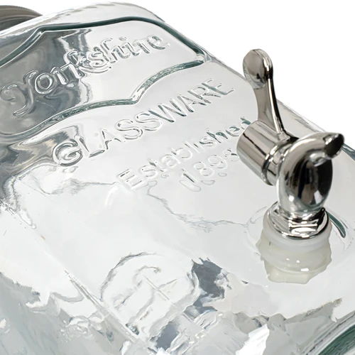 Sklenice na limonádu, s kohoutkem - skleněná, 4 L - 4