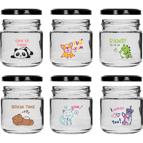 Sklenice pro děti twist off 212ml s potiskem a víčkem fi 66/4, 6 ks. - 3