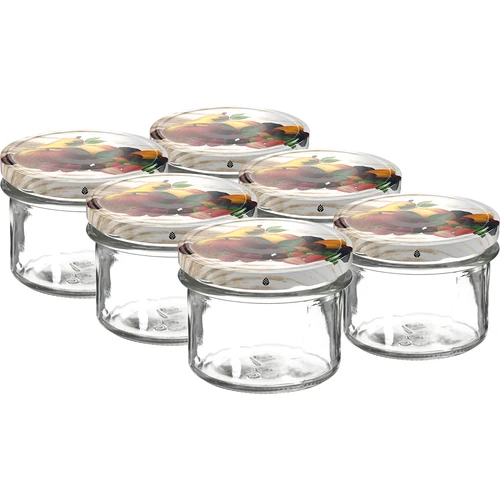 Sklenice TO 235 ml s barevným víčkem fi82 - 6ks.