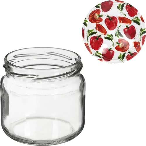 Sklenice TO 370 ml s barevným víčkem fi82/6- 6 ks. - 8