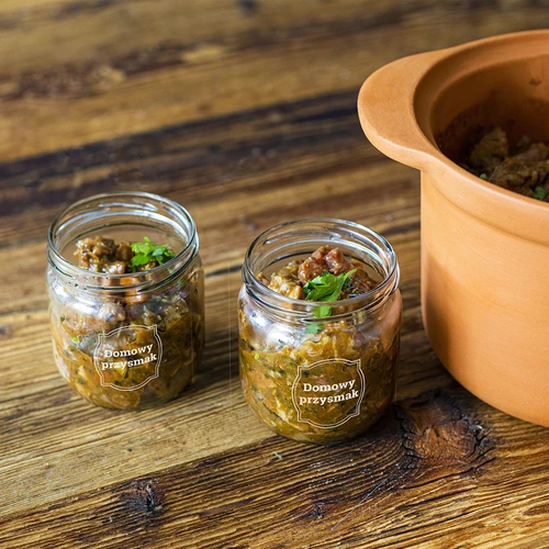 Sklenice TO 425ml s potiskem „Domácí pochoutka” a černým víčkem fi 82 - 3ks. - 7