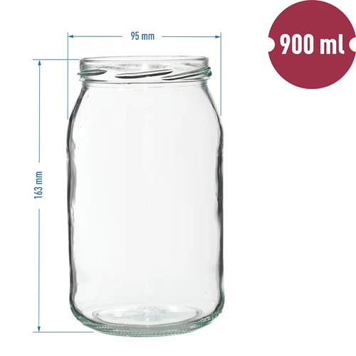 Sklenice TO 900 ml s víčkem zlatým fi 82/6 - 6 ks. - 8