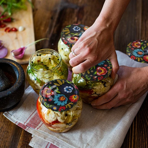 Sklenice TO Amfora 580 ml s barevným víčkem fi82/6-6ks. - 16