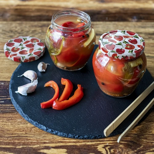 Sklenice TO Amfora 580 ml s barevným víčkem fi82/6-6ks. - 17