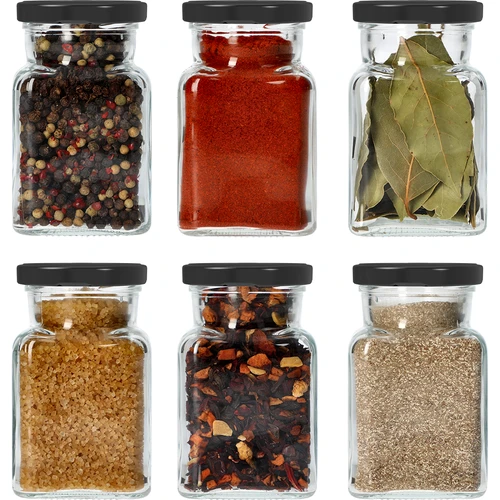 Sklenice twist off 150ml Čtyři rohy fi 53 s černým víčkem, 6 ks. - 7