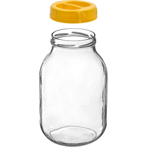 Sklenice twist-off 3 L a víčko z plastu fi 100, s držadlem - 2