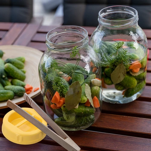 Sklenice twist-off 3 L, kleště a víčko z plastu fi 100, s držadlem - 6