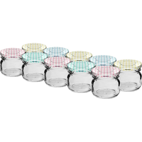 Sklenice twist-off 30 ml s barevným víčkem fi 43 - 10 ks.