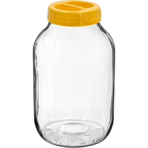 Sklenice twist-off 4 L a plastové víčko fi 100 s držadlem