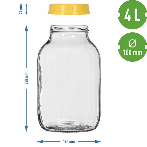 Sklenice twist-off 4 L a plastové víčko fi 100 s držadlem - 7